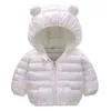 Dziewczyny Kapturem Kurtki Boże Narodzenie Kids Coats Baby Rainbow Ciepłe narty 1-5 lat Toddler Girl Outerwear 211204