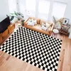 Checkerboard Printe Carpets Large Area Rugs for Living Room Non-slip Kid Play Mat Soft Bedside black Rug Floor Mat bedroom decor 211204