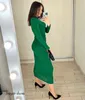 Chic Turtleneck Z Długim Rękawem Maxi Dress Dla Kobiet Jesień Zima Elegancka Moda Sexy Bodycon Dresse's Festival Odzież 211221