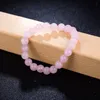 8mm Natural Crystal Stone Strands Beaded Charm Armbanden Dames Meisje Elastische Yoga Sieraden Mode-accessoires