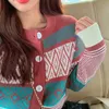 Yedinas outono inverno cardigan suéteres tops mulheres coreano estilo o-pescoço camisola feminina botão jaqueta casual outwear 210527