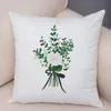 Style nordique housse de coussin Art plante Cactus feuilles vertes taie d'oreiller pour canapé maison voiture géométrie Simple taie d'oreiller européenne 45x45 coussin/Dec