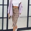 Leopard dot long skirt women high waist streetwear vintage midi skirt autumn winter elegant office lady maxi skirt 210415