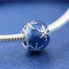 Designer Smycken 925 Silver Armband Charm Bead Fit Pandora Wintry Delight Midnight Blue Enamel Slide Armband Beads European Style Charms Beaded Murano