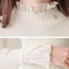 Zimowy sweter z dzianiny Sueter Mujer Invierno Kobiety Turtleneck Swetry Harajuku Solid White Pink Top 6483 90 210510