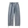 Style coréen Loose Wide Leg Jeans pour hommes bleu Baggy Denim pantalon Kpop vêtements mode y Ulzzang Cargo mâle 211108