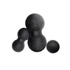 Accessoires 3 pièces boule de Fascia noire Portable léger multifonctionnel double tête Yoga Massage pour gymnastique à domicile Fitness musculaire
