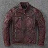 Vestes de moto vintage Hommes Veste en cuir 100% Véritable Manteau en cuir de vachette Homme Biker Vêtements Automne Taille asiatique S-4XL M696 211111