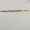 Heavy Miami Curb Cuban Link Kedjan Manschettmensarmband Solid Äkta Chunky Smycken - 21cm 18ct Yellow Gold GF