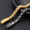 Never Fade Gold Stainless Steel Men Bracelet Male Vintage 8MM Thick Chain Link Mens Bracelets Bangles Metal Jewelry Drop 211124