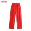 Tangada moda mulheres mulheres calças calças strethy cintura escritório senhora pantalon 5z162 210915