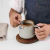 Vintage Coffee Mug Unique Japanese Retro Style Ceramic Cups, 380ml Kiln Change Clay Breakfast Cup Creative Gift for Friends 210409