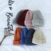 Automne hiver style coréen 2-8 ans bébé garçons filles mode laine à tricoter chapeaux enfants couleur unie all-match chapeau 210508