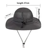 Cloches Breathable Wide Brim Boonie Hat Outdoor UPF 50+ Sun Protection Mesh Safari Cap For Travel Fishing Hunting Big