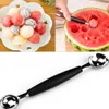 Melon Ball Scoop Frukt Sked Glass Sorbet Rostfritt Stål Double-End Cooking Tool Kök Tillbehör Gadgets