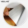 Silver vinyl rostfritt stål självhäftande tapeter för kök apparater skal och stickhylla foder vattentät kontakt papper 212472
