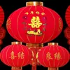 Lanterne rosse cinesi per l'acquisto della decorazione del festival di primavera deve notare le specifiche del motivo