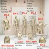 Fashioniable Bright Skin Female Clothing Mannequin Fiberglass Manikin Full Body Models Wholesale Champagne Gold Fashion Abstract Glossy White Mannequins