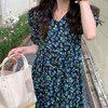 Summer Slim Lady Girls Florals Party Loose OL Printed Femme Gentle Sweet Stylish Long Dresses Vestidos 210525