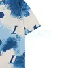 Mens Moda Hip Hop T Camisetas Homens Azul Letra Imprimir Tees Homem Mulheres Casual Manga Curta Tops Tamanho M-2XL