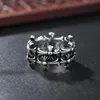 Retro czarny klaster czaszka spersonalizowana moda damska party biżuteria pierścionki męskie gotycki metalowy pierścień prezent urodzinowy