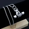 2022 Fist Fitness and Gym Necklaces Pendants Chain Punk For Men Hip Hop Stainless cool style Titanium Steel Alloy Pendant necklace