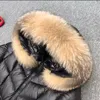 Kobiety Big Real Fox Fur z kapturem Płaszcz Gruby Ciepły Podwójny Zipper Slim Kurtka Wodoodporna Parki Czarny / Wino Czerwony Rozmiar 1234