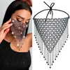 2021 Mode Crystal Maskerade Dames Party Sieraden Visnet Metalen Rhinestone Tassle Shining Gezichtsmasker