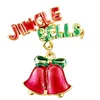 Pins, Brochas Feliz Natal Broche Pin Santa Claus Muletas Bells Snowman Sapatos Cragos Rhinestone Tree para Mulheres Men Kids