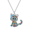 Leuke cartoon kat ketting oorbellen ring set vlek kleur kitten childrens dier sieraden sets