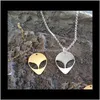Pendant & Pendants Jewelry Drop Delivery 2021 10Pcs Simple Aliens Necklace Cute Ufo Et Face Head Eye Emots Necklaces Cartoon Sci Fi Fantasy F