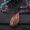 RH Fashion Bohemian Jewelry Natural Stones Glaskristall mit halb wertvollem Anhänger Boho Halskette Frauen Geschenk Dropship8841671