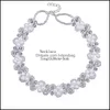 Anhänger Schmuck, kreatives Design, handgefertigte Perlen, transparenter Kristall, weiße simulierte Perlen-Blumen-Choker-Halsketten für Frauen, Party-Schmuck G