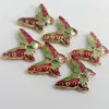 Perles papillon en émail cloisonné coloré fait à la main, bricolage de bijoux, accessoires en cuivre, collier, boucles d'oreilles, Bracelets, 10 pièces/lot