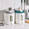 Garrafas de armazenamento frascos hermético dispensador de arroz 10l recipiente de alimentos automático flip tampa balde para cereais farinha de grãos pet counterto323z