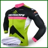 Maglia da ciclismo Pro Team MERIDA Maglia da ciclismo da uomo in pile termico a maniche lunghe Maglia da bici da strada Maglia sportiva Uniforme da corsa Abbigliamento sportivo da esterno Y21050603