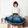 Design Original japonais gothique bleu foncé Halloween thème arbre et chauve-souris imprimé plissé Lolita pour fille jupes