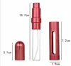 Precyzja 12ml Mały rozmiar Aluminium Perfumy Atomizer Butelki Kolorowe Podróż Przenośne Wkłady Spray