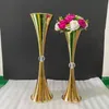 Nouveau double corne fer Vase décoration or métal maison vase accessoires de mariage