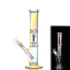 Glöd i det mörka röret Bong Hookahs rökning rörbubblor Heady Glass Dab Rigs Dowmstemer Perc Dabber Ice Catcher Cigarette