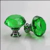 Porta Hardware Building Supplies Home Garden 30mm Diamond Shape Design Crystal Glass Plupto