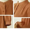 Single Breasted Chiffon Women Pleated Dresses Full Sleeve Slim Waist A-line Casual Female Long Dress Vestidos 12377 210417