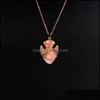 Necklaces & Pendants Jewelry Colorf Fish Shape Crystal Natural Stone Pendant Women Druzy Gold Color Chain Onyx Necklace For Female Drop Deli