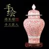 Handgemalte Vase Jar rote Zweige in Glasur und Blumen in Qianlong der Qing-Dynastie