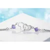 925 Sterling Sier Double couche boîte chaîne coeur bracelet à breloques bracelet pour les femmes élégant bijoux de mariage sl081