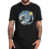 Starry Night T Shirt Malarstwo olejne tekstury graficzny miękki pot Wysoka jakość Krótki rękaw Topy Tee Homme EU Size X0621