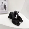 Sandalet 11 cm Üçgen Topuklu Yaz Turuncu Yüksek Topuklu Tasarımcı Kare Ayak Kadın Moda Parti Ayakkabı Sandalia Feminina