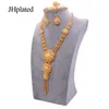 Dubai Hawaiian 24K vergoldetes Brautschmuck-Set, Halskette, Ohrringe, Armband, Ringe, Geschenke, Hochzeitsschmuck-Set für Frauen