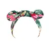 Toddler Fashion Print Bunny Ears Elastic Headband Cute Flowers Pattern Knotted Infant Hairband Clothing Decoration Birthday Gift