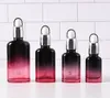 Flacon compte-gouttes en verre dégradé coloré 10ml – 50ml, carré vide, huile essentielle, liquide cosmétique, Pipette, bouteilles rechargeables pour voyage